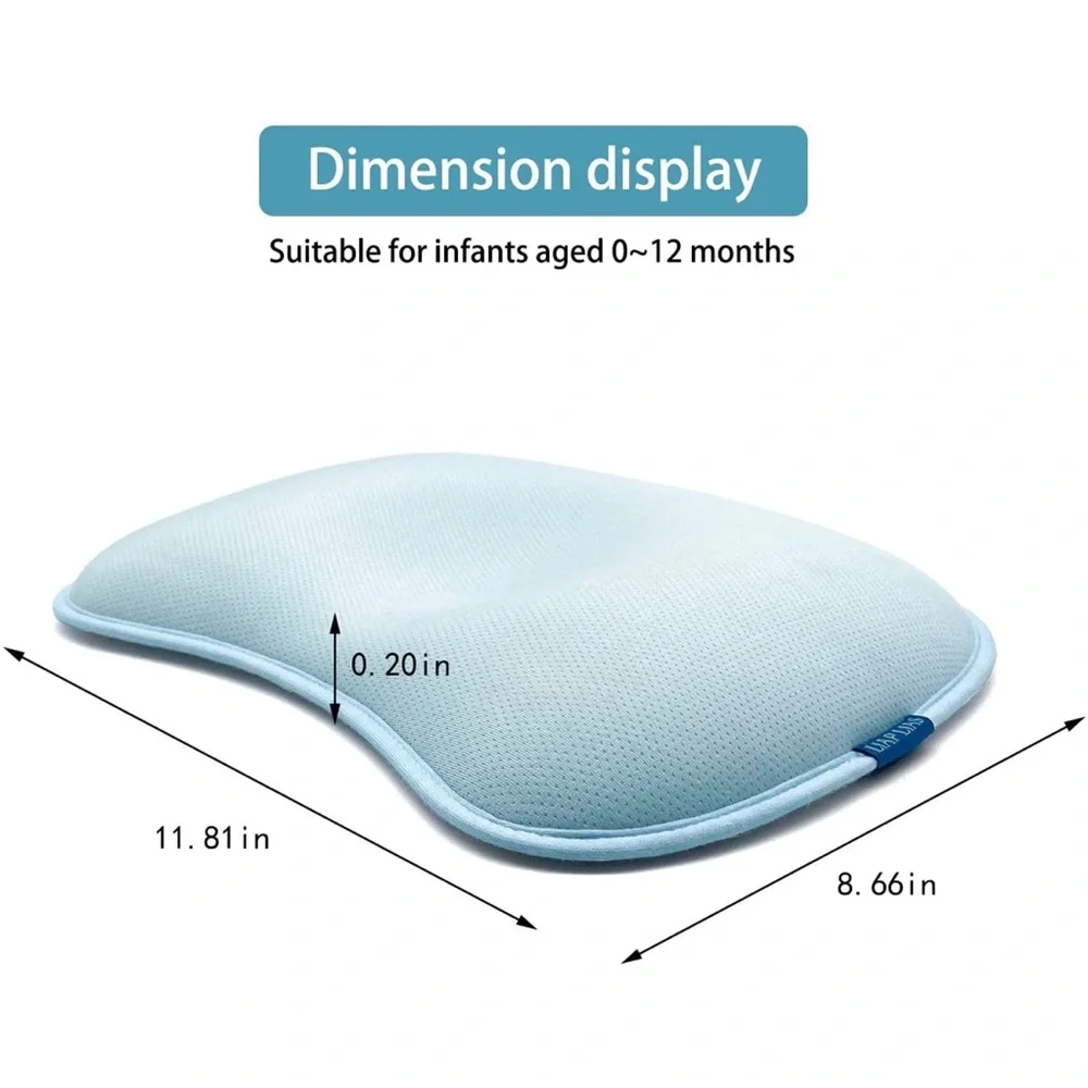 Newborn Breathable Sweat Absorbing Washable Baby Infant Pillow 1-12 Months Pink